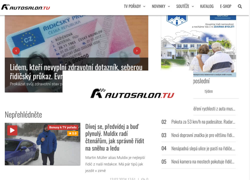 Zpětný odkaz z Autosalon.tv | přes 1,7 mil návštěv/měs.