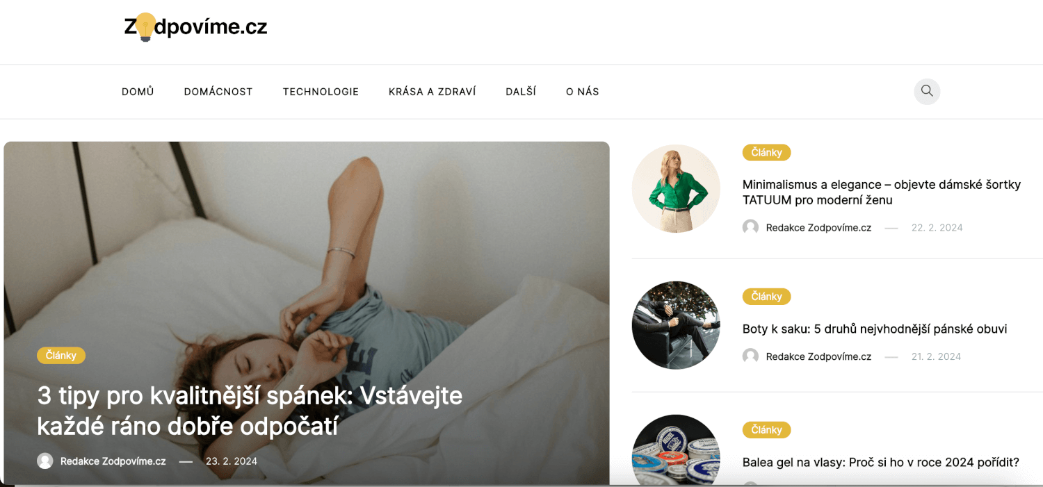 Prodej článku na webu Zodpovime.cz s návštěvností 9000/měs.