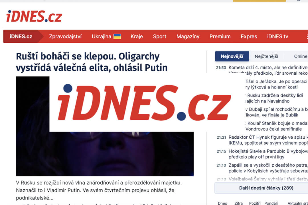 Zpětný odkaz + promo text z iDnes.cz
