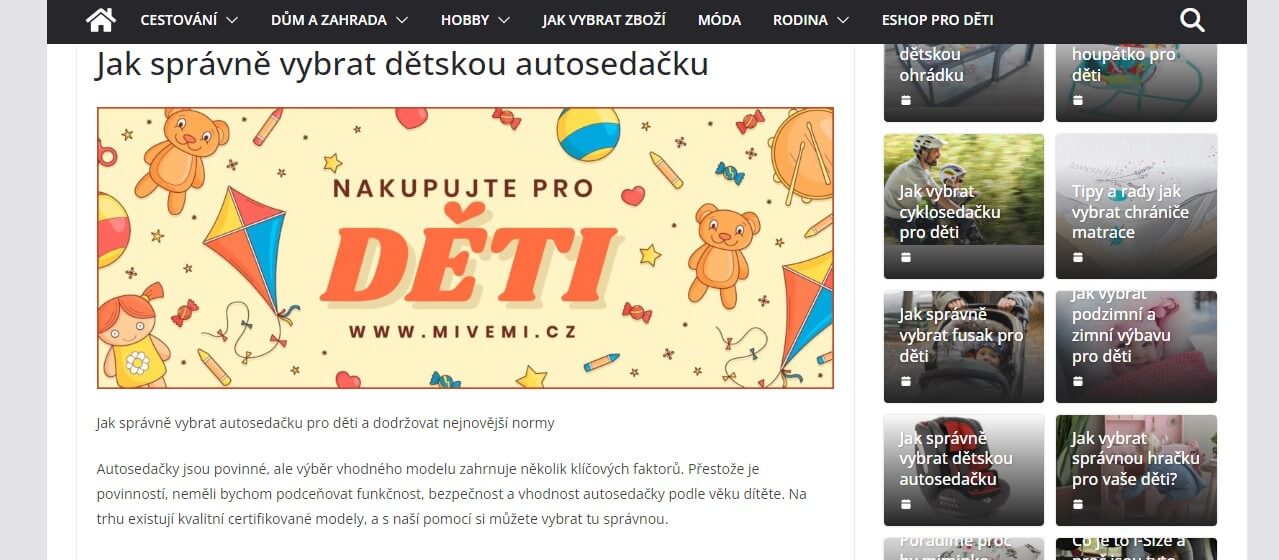PR článek na Rodicomat.cz + odkaz na FB + 3 další weby