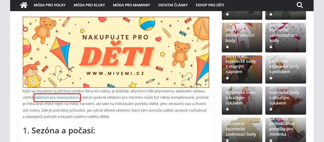 PR článek na Detskystyl.cz + odkaz na FB + 25 webů DF odkaz