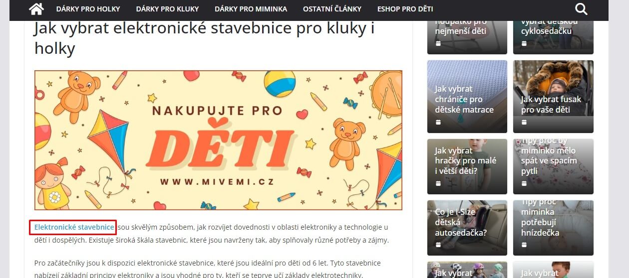 PR článek na webu Darkydetske.cz + odkaz na FB + 25 webů