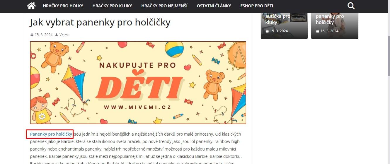 PR článek na webu Zabavnehracky.cz + odkaz na FB + 25 webů