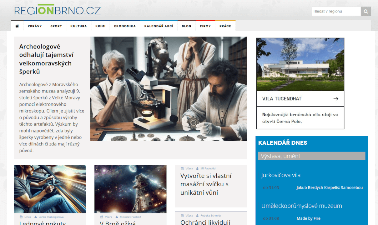 Publikace článku na webu REGIONBRNO.CZ
