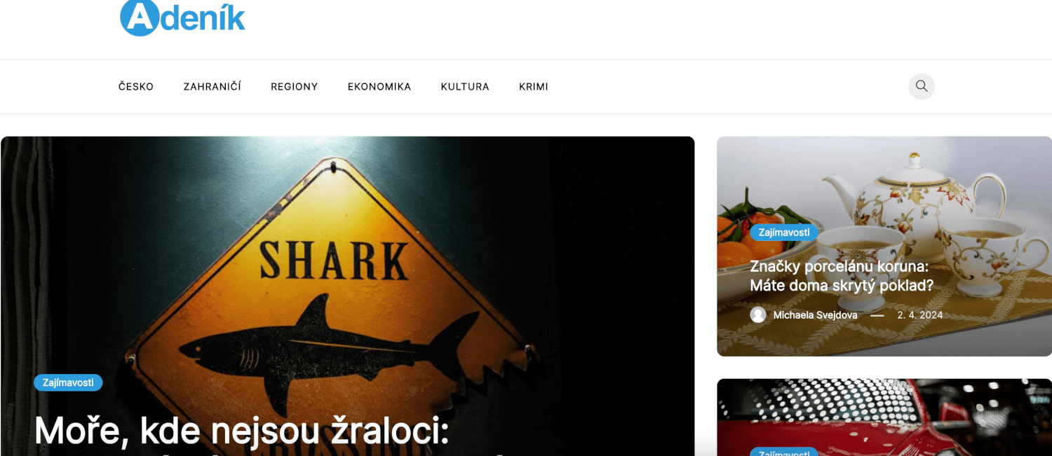 Prodej článku na webu Adenik.cz