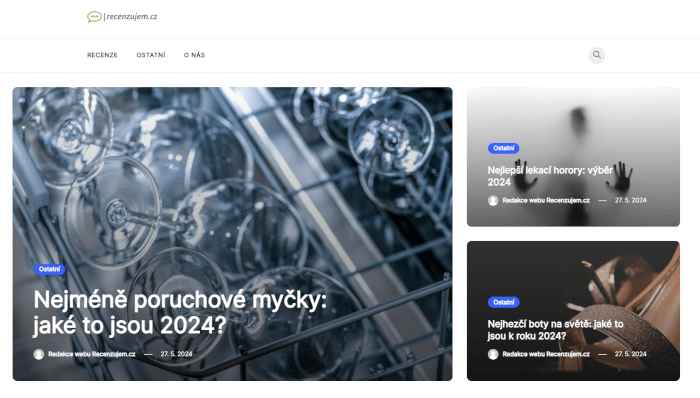 Zveřejnění článku na webu Recenzujem.cz 