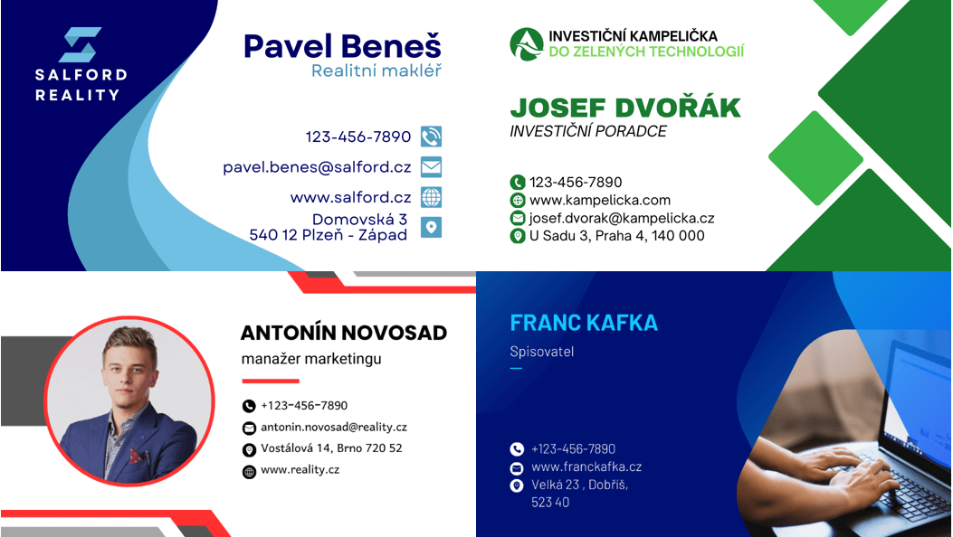Vizitka díky které si vás lidé zapamatují (tři návrhy)