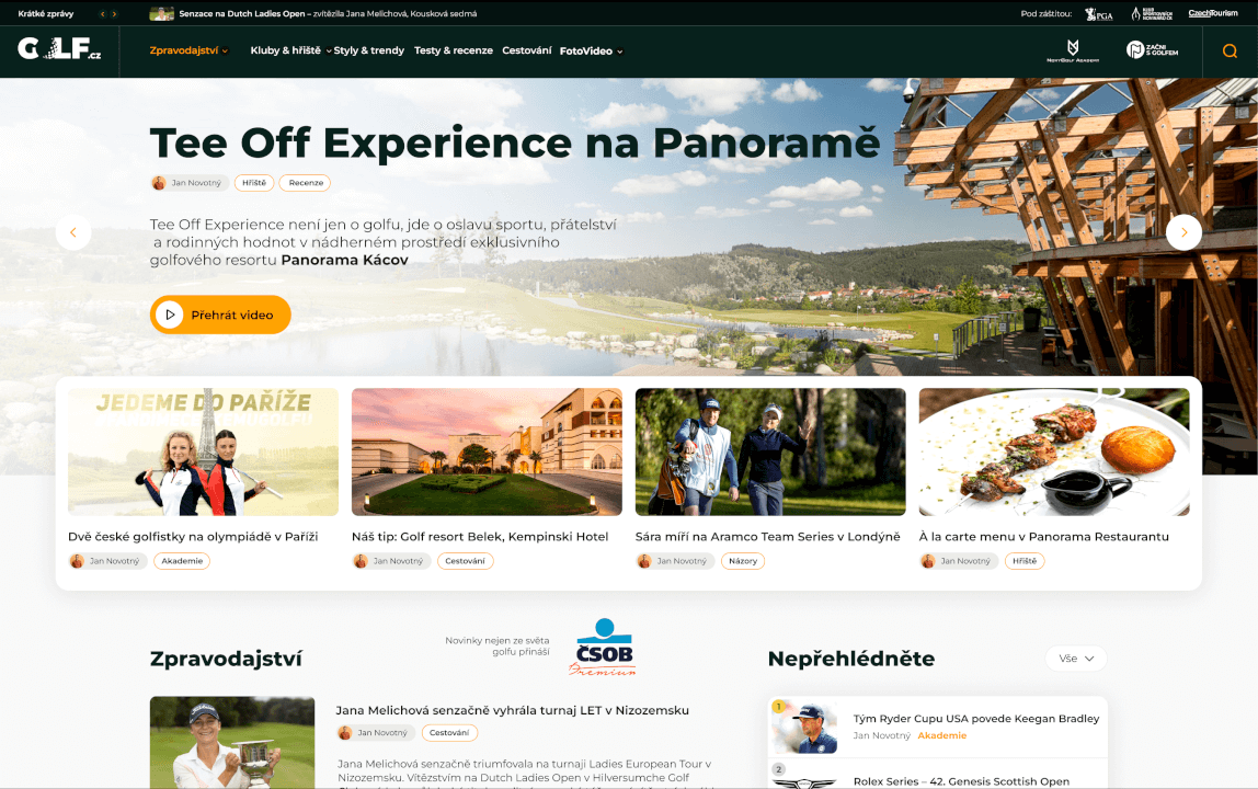 Inzerce, PR, business box na GOLF.cz