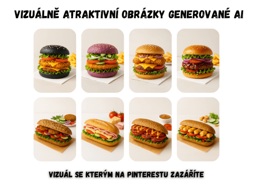 AI Poutavé vizuály pro Pinterest