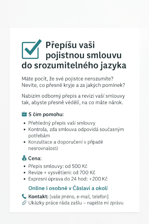 Přepíši Vaši smlouvu do srozumitelného jazyka 