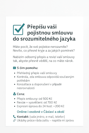 Přepíši Vaši smlouvu do srozumitelného jazyka 