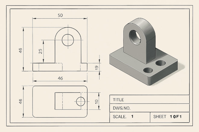 Zhotovení strojírenských technických výkresů a 3D modelů