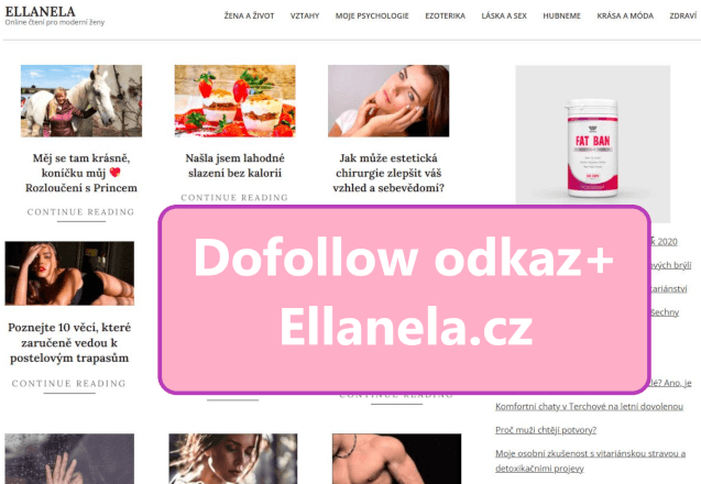 Dofollow + doprovodný odstavec na webu pro ženy