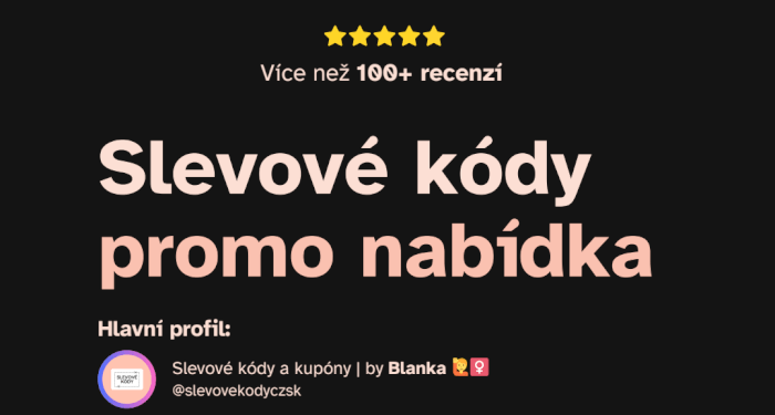 Propagace slevových kódů na sociálních sítích. 