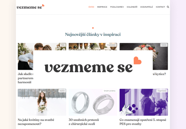 Publikace článku na svatebním portále Vezmemese.cz