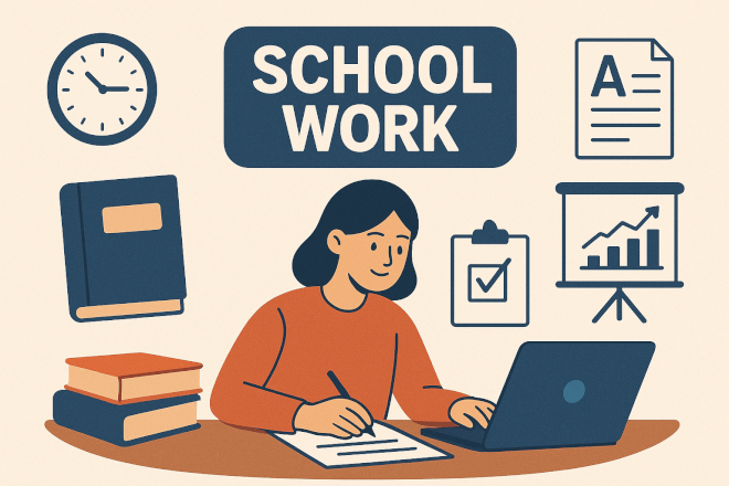 Školní práce podle potřeby ( DÚ, referáty atd.)