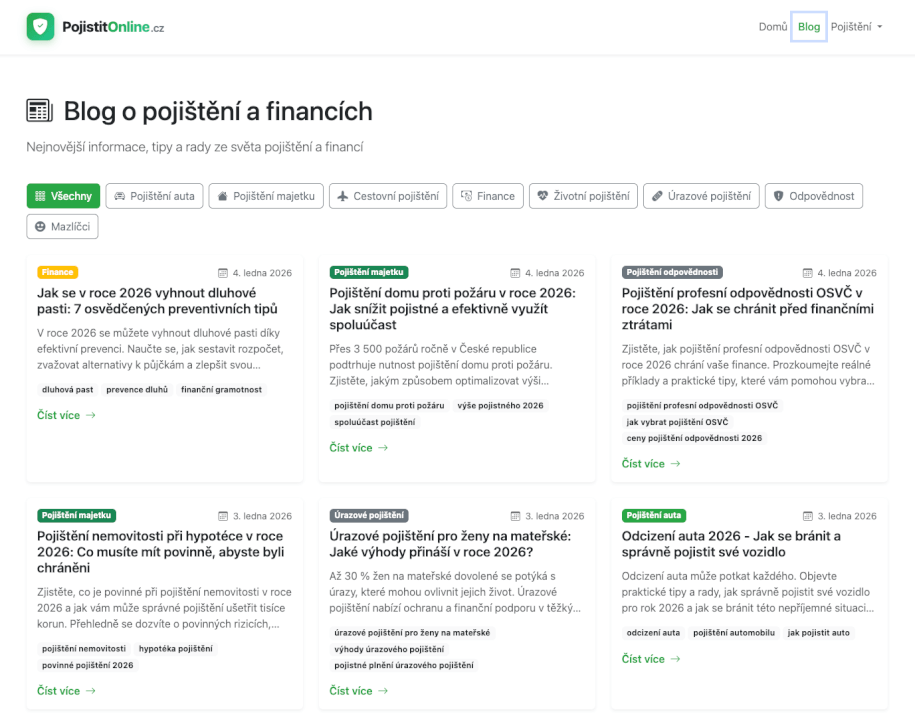 Pr článek na pojistitonline.cz