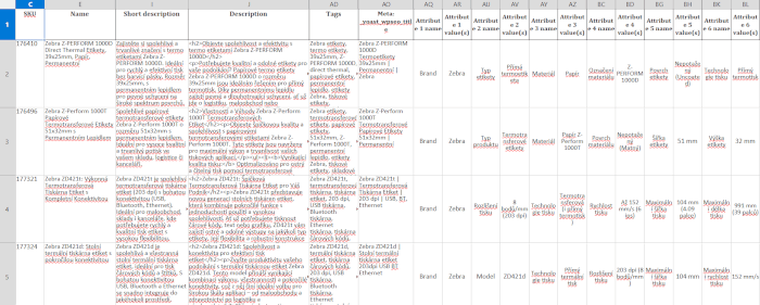 Doplním parametry a popisky pro 50 produktů Shoptet/Woo - AI