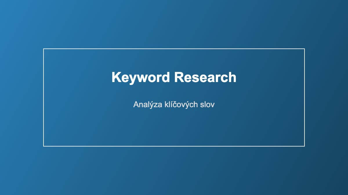 Analýza klíčových slov