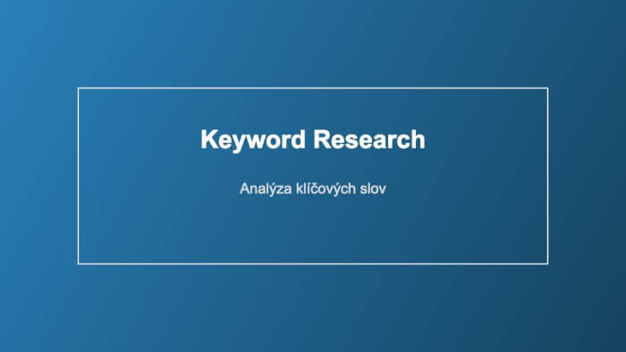 Analýza klíčových slov