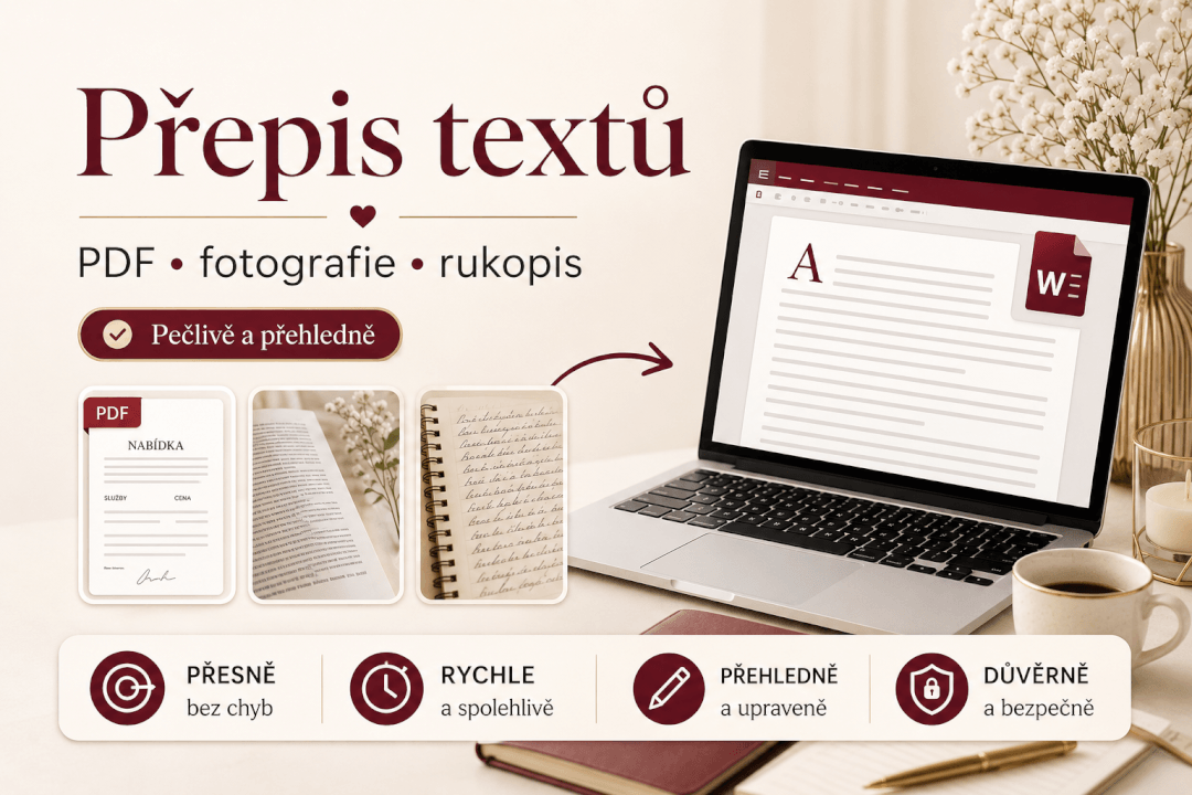 Přepis textu / rukopisu / PDF / fotografie