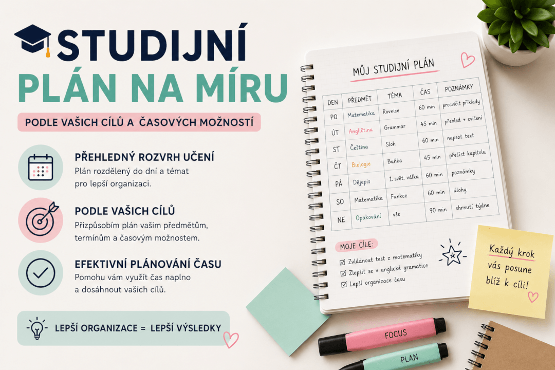 Vytvořím studijní plán na míru podle vašich cílů