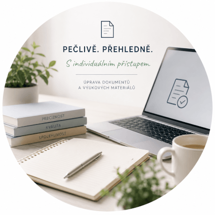 Zkontroluji/upravím školní práci po formální stránce