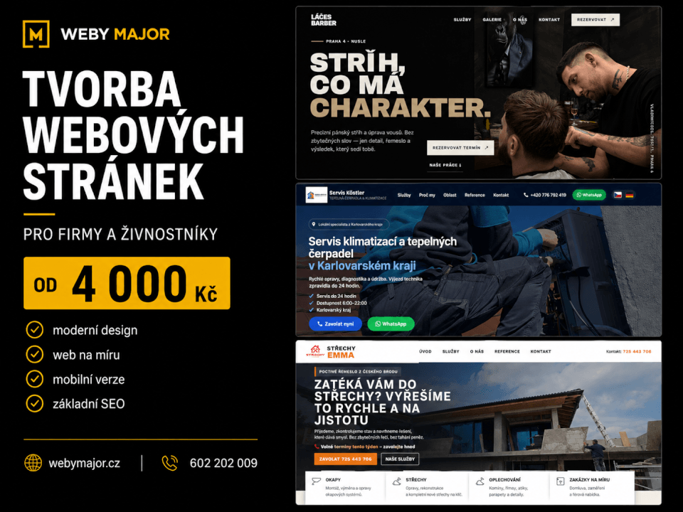 Vytvořím moderní webové stránky na míru pro vaši firmu