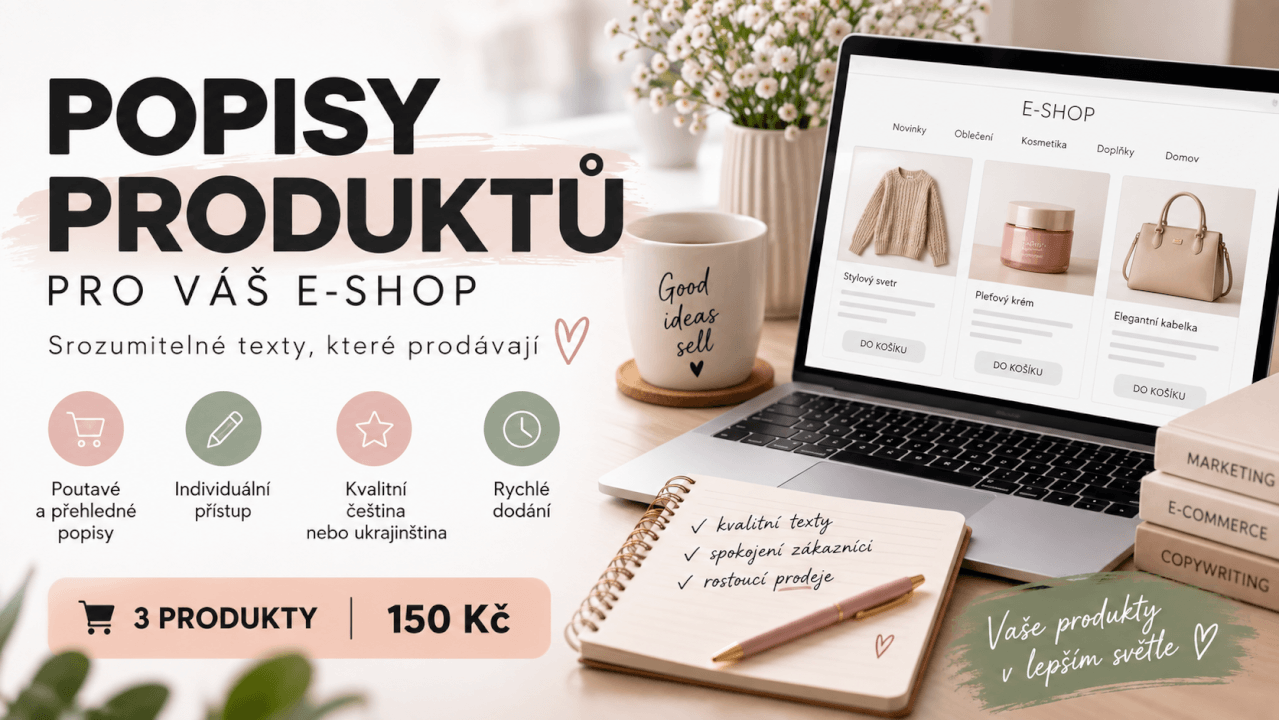 Napíšu poutavý popis produktu pro váš e-shop