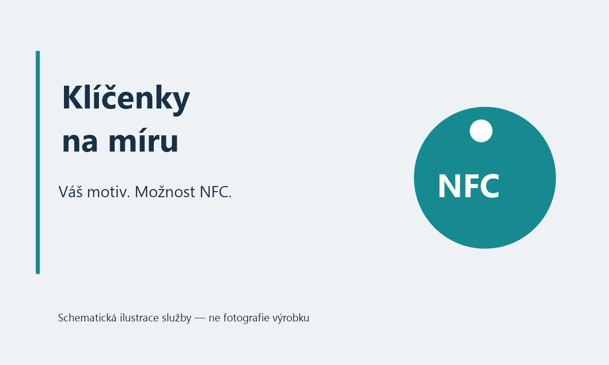 Klíčenky na míru s vaším motivem a možností NFC