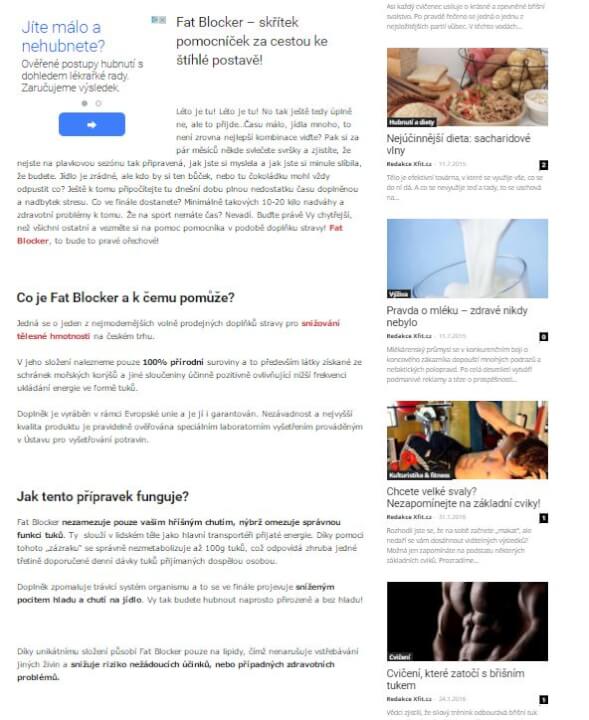 PR článek na fitness magazínu Xfit.cz + sdílení na FB