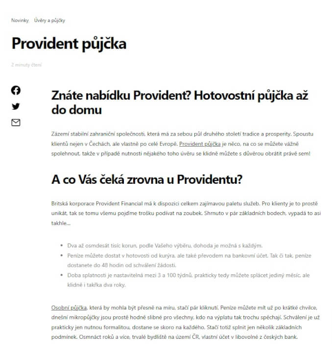 Publikuji tématický článek na webu financ.cz