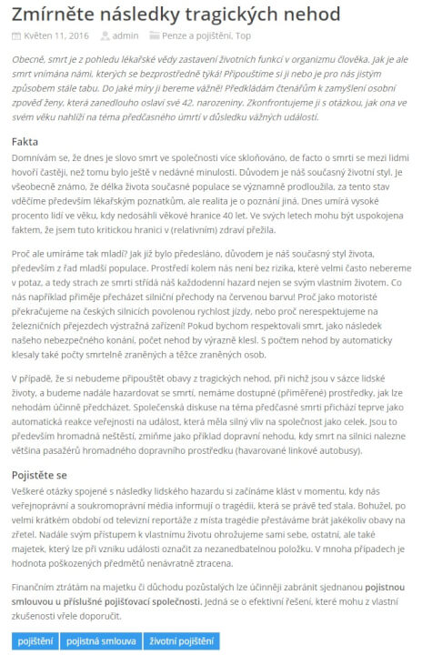 Publikuji tématický článek na webu financ.cz