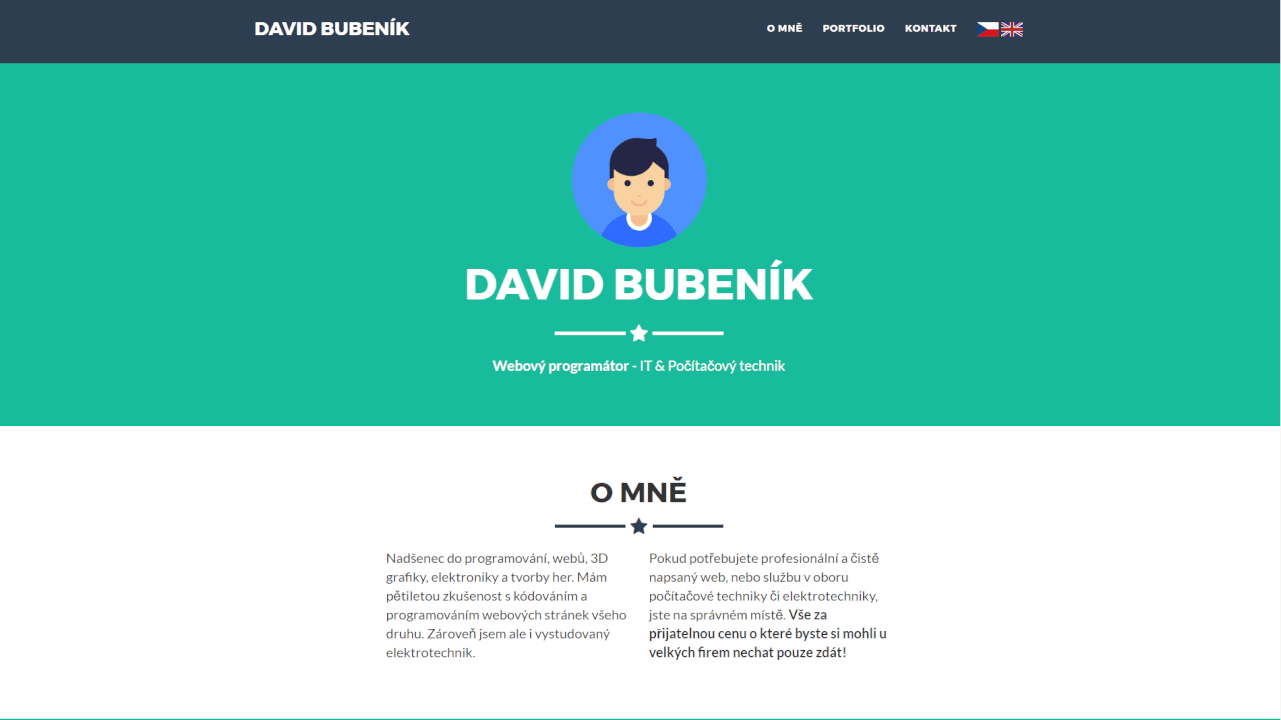 Microsite - Jednostránkový prezentační web
