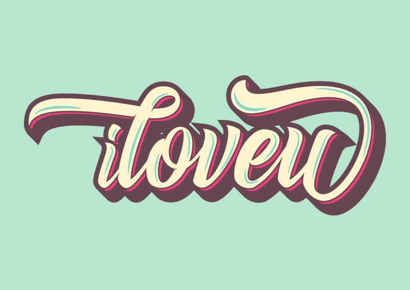 V krivkách upravené písmo