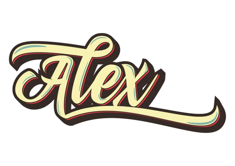 V krivkách upravené písmo