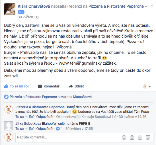 5-15 recenzí na Google a Facebooku od reálných lidí