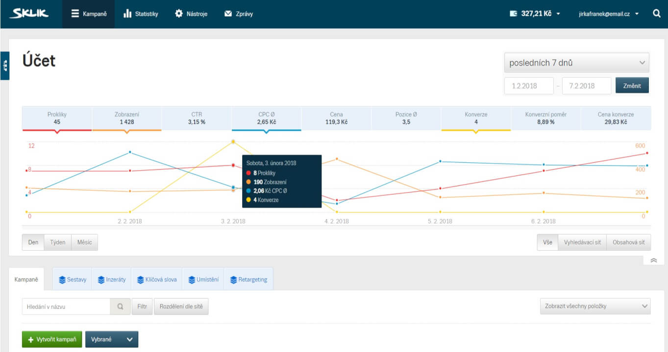 Reklamní kampaň na míru Google Ads / Sklik / FB