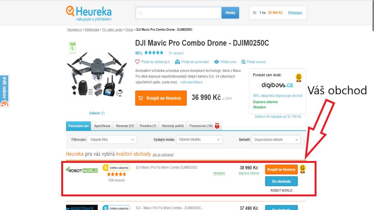 Srovnávače zboží - Heureka.cz / Zboží.cz / Google nákupy