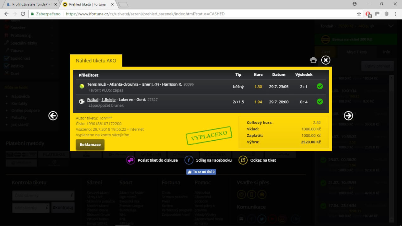 Sportovní poradenství - Sázení