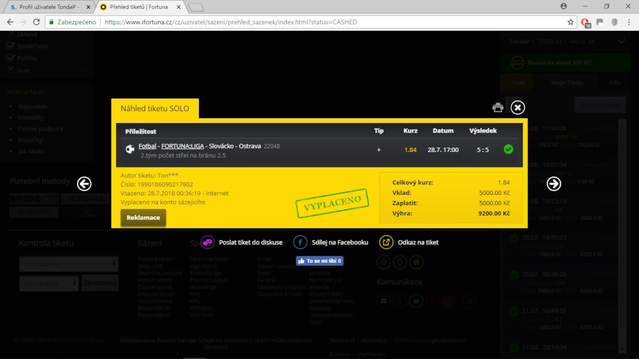 Sportovní poradenství - Sázení