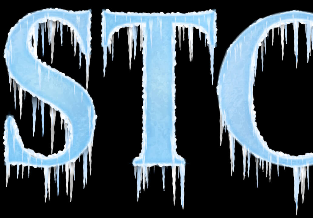 Text z ledu a rampouchů