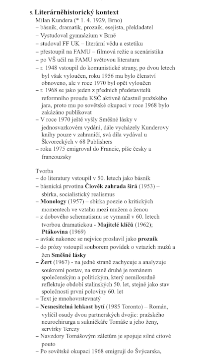 Vypracovaná maturitní četba