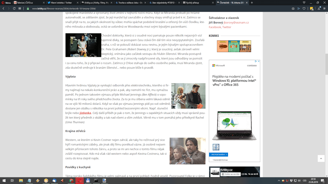 Odkazy v článcích webu na webu založeného v roce 2002