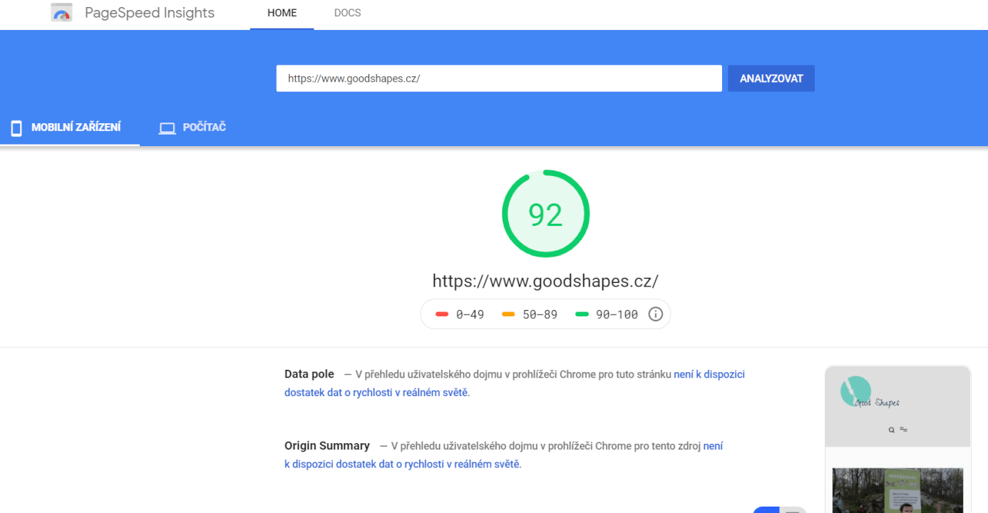 Publikace PR článku na webu goodshapes.cz s vysokou DA