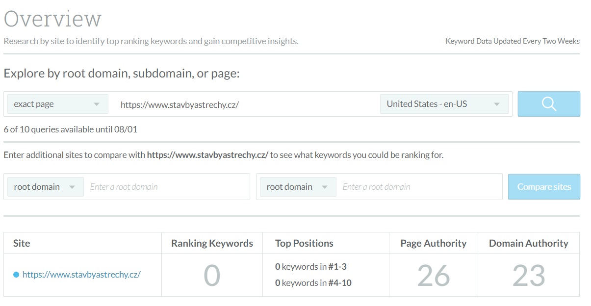Publikace PR článku na webu stavbyastrechy.cz s vysokou DA