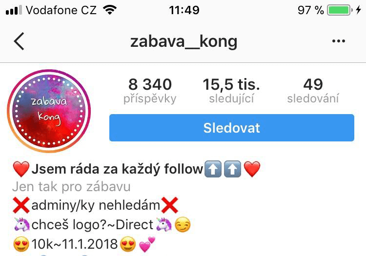 Až 1000 nových reálných CZ/SK sledujících na IG