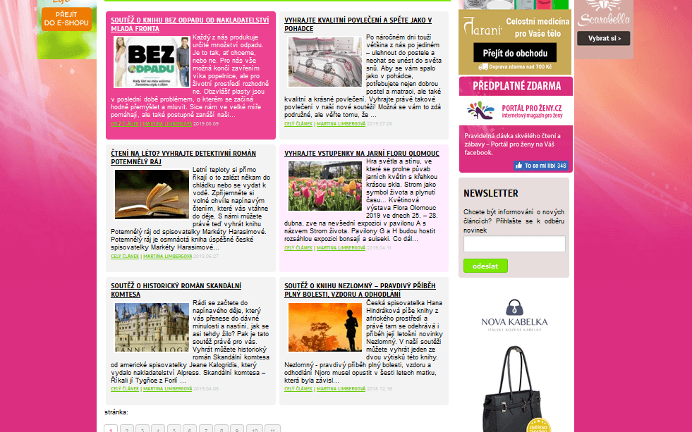 Soutěž na webu portalprozeny.cz