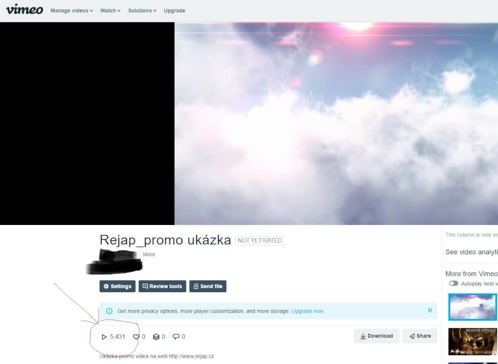 Minimálně 1 000 VIMEO zhlédnutí
