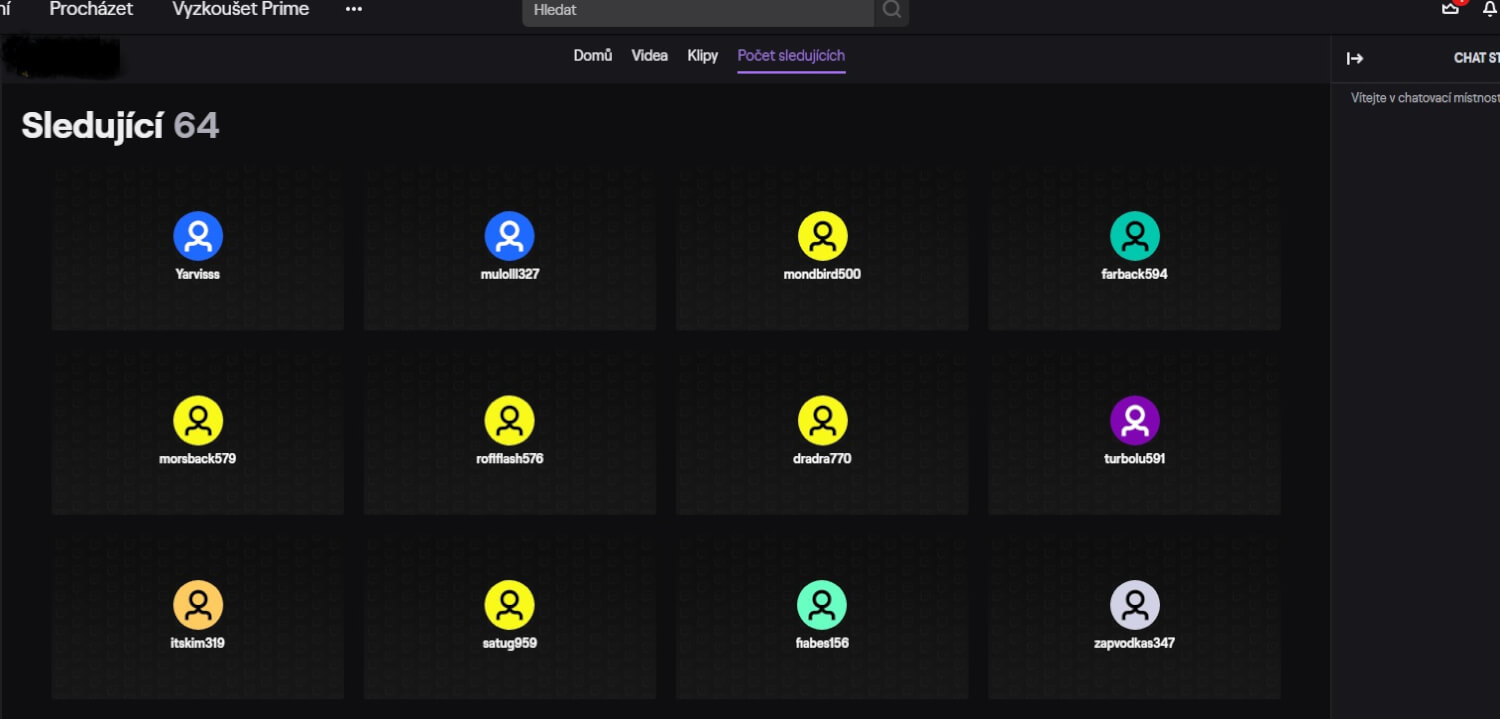 až 1 000 Twitch odběratelů (sledující)